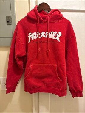 Men's Thrasher Skate Godzilla logo font style pullover hoodie size Large